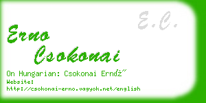 erno csokonai business card